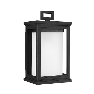 Feiss - Roscoe - Lanterna da parete piccola da esterno in acciaio con diffusore in vetro a 1 luce - Colore: Nero - 1 Lampadina E27 60W - IP44 - SKU: FE-ROSCOE-S