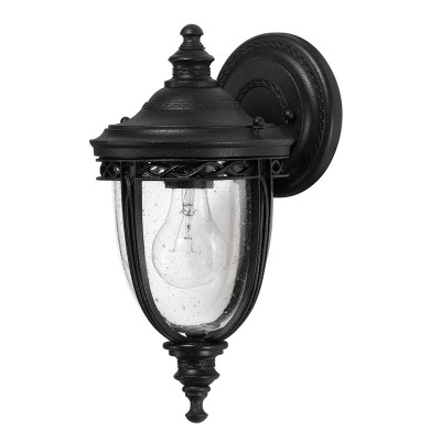 Feiss - English Bridle - Lanterna da parete piccola in acciaio diffusore rustico in vetro a 1 luce - 1 Lampadina E27 60W - IP44 - SKU: FE-EB2-S