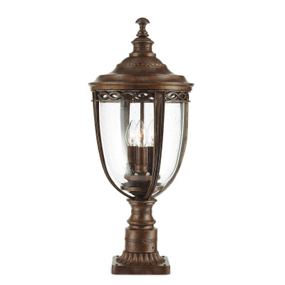 Feiss English Bridle Lampioncino da giardino grande in acciaio diffusore rustico in vetro a 3 luci Colore: Bronzo