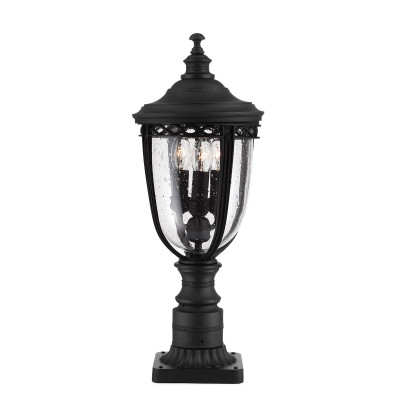 Feiss - English Bridle - Lampioncino da giardino da terra medio in acciaio diffusore in vetro a 3 luci - 3 Lampadine E14 60W - IP44 - SKU: FE-EB3-M