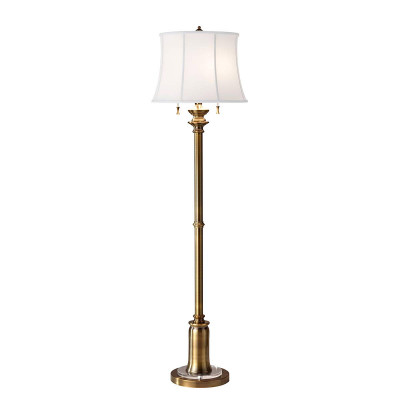 Feiss Stateroom Piantana classica con struttura in acciaio e paralume in tessuto Colore: Ottone