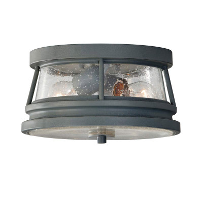 Feiss - Chelsea Harbor - Plafoniera da esterno con struttura in alluminio e diffusore in vetro - Colore: Ruggine - 2 Lampadine E27 60W - IP44 - SKU: FE-CHELSEAHBR-F