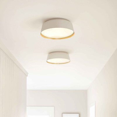 Feiss - Asher - Plafoniera rotonda con struttura in acciaio e diffusore in vetro - 3 Lampadine E14 60W - IP20 - SKU: FE-ASHER-3F
