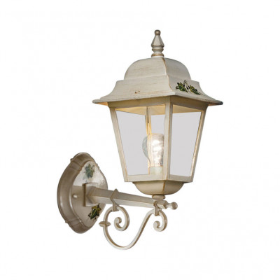 FerroLuce - Gorizia - Applique a parete da esterno con paralume in ceramica decorata a mano - 1 Lampadina E27 60W - IP43 - SKU: A101-BO-04.DEC.UOO