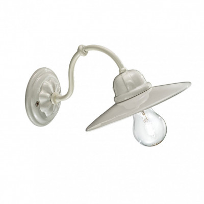FerroLuce - B&W - Applique a parete in metallo e diffusore in ceramica dal design industrial - 1 Lampadina E27 77W - IP20 - SKU: C141