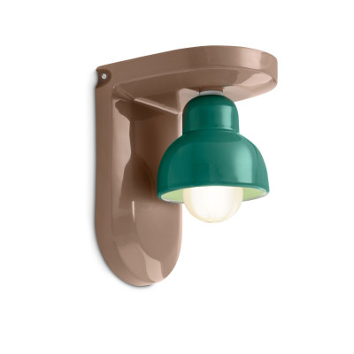 FerroLuce - Berimbau - Applique da parete con 1 diffusore in ceramica dal design moderno decò - 1 Lampadina E27 53W - IP20 - SKU: C2600