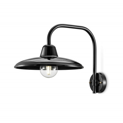 FerroLuce - B&W - Applique da parete dal design industrial con diffusore in ceramica - 1 Lampadina E27 77W - IP20 - SKU: C2337