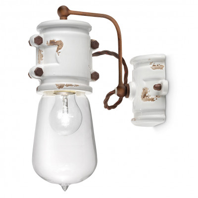 FerroLuce - Urban - Applique da parete dal design industrial interamente in ceramica - 1 Lampadina E27 77W - IP20 - SKU: C1523