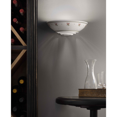 FerroLuce - Trieste - Applique da parete dal design rustico in ceramica decorata a mano - 1 Lampadina R7 150W - IP20 - SKU: C093-33.DEC.SOO