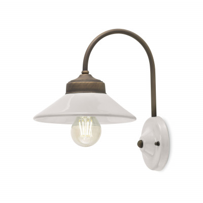 FerroLuce - Colors - Applique da parete in metallo e diffusore in ceramica dallo stile industrial - 1 Lampadina E27 77W - IP20 - SKU: C1630