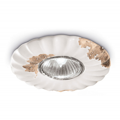 FerroLuce - Vintage - Faretto da incasso rotondo in stile industrial con struttura in ceramica - 1 Lampadina GU10 40W - IP20 - SKU: C480