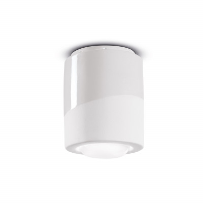FerroLuce - Pi - Faretto da soffitto grande rotondo interamente in ceramica dal design moderno - 1 Lampadina E27 53W - IP20 - SKU: C986