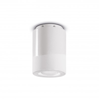 FerroLuce - Pi - Faretto da soffitto piccolo rotondo interamente in ceramica dal design moderno - 1 Lampadina E14 28W - IP20 - SKU: C985