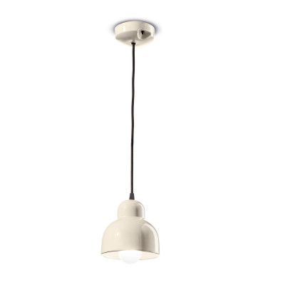 FerroLuce - Berimbau - Lampada a sospensione con diffusore grande in ceramica dal design moderno decò - 1 Lampadina E27 53W - IP20 - SKU: C2611