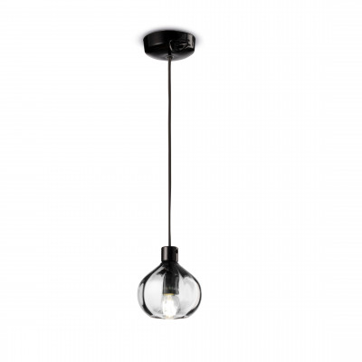 FerroLuce - Afoxé - Lampada a sospensione con diffusore in vetro dal design moderno - 1 Lampadina E14 28W - IP20 - SKU: C2642