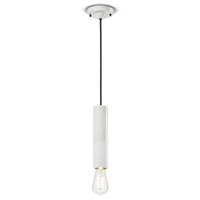 FerroLuce - Pi - Lampada a sospensione grande rotonda interamente in ceramica dal design moderno - 1 Lampadina E27 77W - IP20 - SKU: C2500