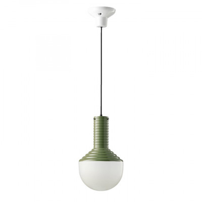 FerroLuce - Selaròn - Lampada a sospensione in ceramica con diffusore in vetro dal design moderno - Colore: Salvia - 1 Lampadina - E27 - 60W - IP20 - SKU: C2730-VSA