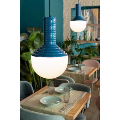 FerroLuce - Selaròn - Lampada a sospensione in ceramica con diffusore in vetro dal design moderno - 1 Lampadina E27 60W - IP20 - SKU: C2730