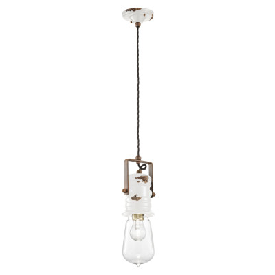 FerroLuce - Urban - Lampada a sospensione in ceramica dal design industrial - 1 Lampadina E27 53W - IP20 - SKU: C1740