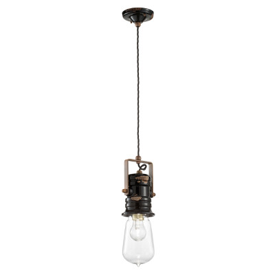 FerroLuce - Urban - Lampada a sospensione in ceramica dal design industrial - Colore: Nero - 1 Lampadina - E27 - 53W - IP20 - SKU: C1740-VIN