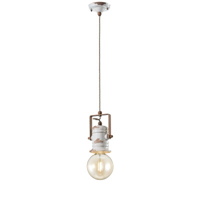 FerroLuce Urban Lampada a sospensione in ceramica in stile industrial Colore: Bianco