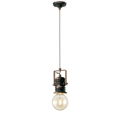 FerroLuce Urban Lampada a sospensione in ceramica in stile industrial Colore: Nero