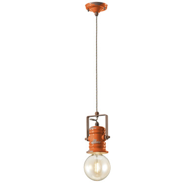 FerroLuce Urban Lampada a sospensione in ceramica in stile industrial Colore: Arancione