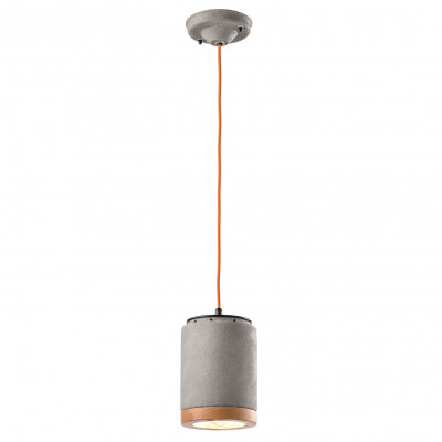 FerroLuce Mateca Lampada a sospensione in stile industrial con diffusore cilindrico in ceramica Colore: Cemento