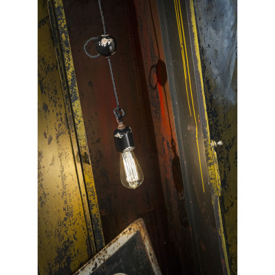 FerroLuce - Vintage - Lampada a sospensione in stile industrial con struttura in ceramica - 1 Lampadina E27 53W - IP20 - SKU: C660/1