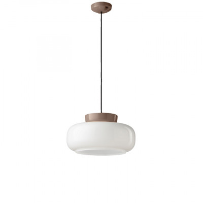 FerroLuce - Maracanà - Lampada a sospensione moderna con diffusore largo in vetro - 1 Lampadina E27 60W - IP20 - SKU: C2743