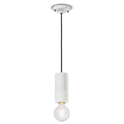 FerroLuce - Pi - Lampada a sospensione piccola rotonda interamente in ceramica dal design moderno - 1 Lampadina E27 77W - IP20 - SKU: C2501