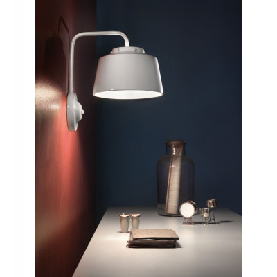 FerroLuce - 50's - Lampada da parete con diffusore in ceramica dal design industrial - 1 Lampadina E27 77W - IP20 - SKU: C2002