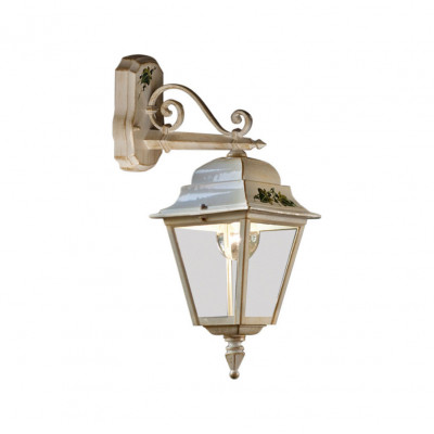 FerroLuce - Gorizia - Lampada da parete da esterno con paralume in ceramica decorata a mano - 1 Lampadina E27 60W - IP43 - SKU: A102-BO-04.DEC.UOO