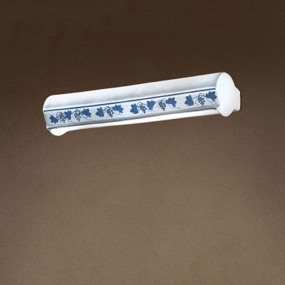 FerroLuce - Trieste - Lampada da parete dalle linee rustiche in ceramica decorata a mano - 1 Lampadina E14 60W - IP20 - SKU: C147-08.DEC.LOB