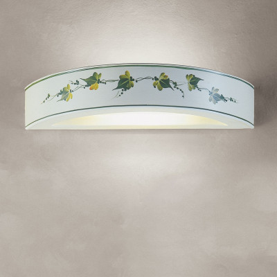 FerroLuce - Trieste - Lampada da parete dallo stile rustico in ceramica decorata a mano - 1 Lampadina R7 150W - IP20 - SKU: C603-04.DEC.UOO