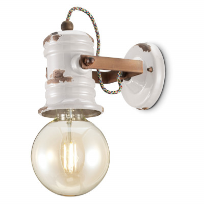 FerroLuce - Urban - Lampada da parete diffusore in ceramica in stile industrial - 1 Lampadina E27 53W - IP20 - SKU: C1843