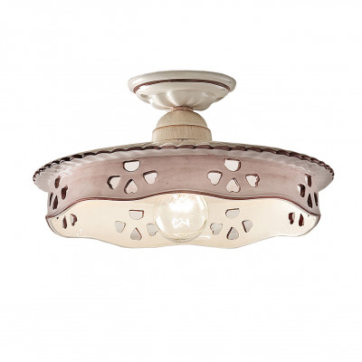 FerroLuce - Alessandria - Lampada da soffitto grande in ceramica dallo stile rustico e classico - 1 Lampadina E27 100W - IP20 - SKU: C536-BO-FMA