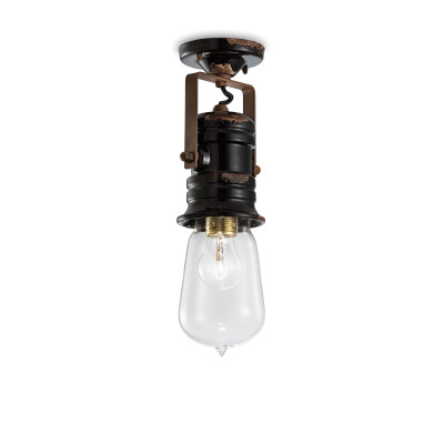 FerroLuce - Urban - Lampada da soffitto in ceramica dal design industrial - Colore: Nero - 1 Lampadina - E27 - 53W - IP20 - SKU: C1744-VIN