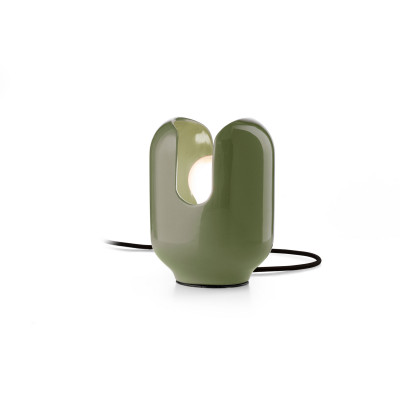 FerroLuce - Batucada - Lampada da tavolo con diffusore in ceramica dal design moderno decò - Colore: Salvia - 1 Lampadina - E27 - 53W - IP20 - SKU: C2590-VSA