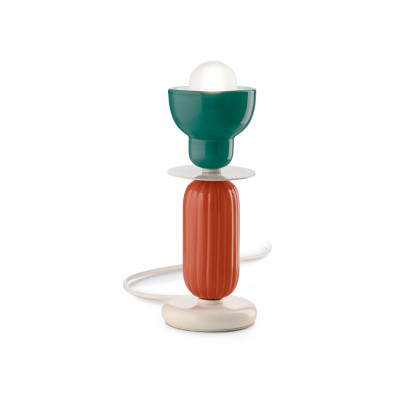  FerroLuce - Berimbau - Lampada da tavolo grande con diffusore in ceramica dal design moderno decò - 1 Lampadina E27 53W - IP20 - SKU: C2602 