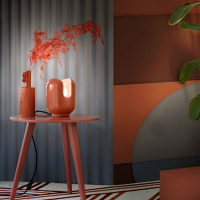  FerroLuce - Batucada - Lampada da tavolo con diffusore in ceramica dal design moderno decò - 1 Lampadina E27 53W - IP20 - SKU: C2590 