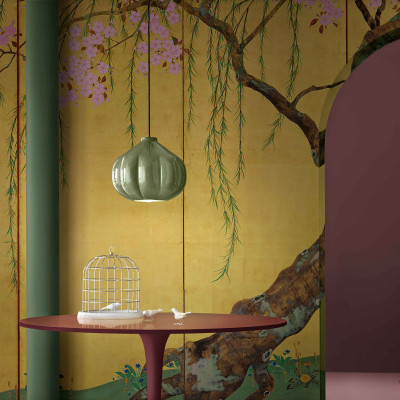 FerroLuce - Afoxé - Lampada a sospensione con diffusore grande in ceramica dal design moderno - 1 Lampadina E27 53W - IP20 - SKU: C2641