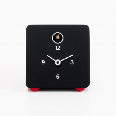 Progetti Orologio da tavolo moderno in legno a cucù "Fido" Colore: Nero