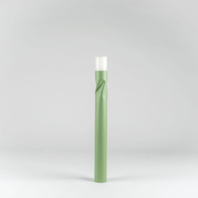 Formae Portacandela piccolo in stile moderno in acciaio vernicialto "Flip" Colore: Verde