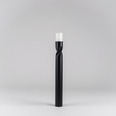 Formae Portacandela grande in stile moderno in acciaio vernicialto "Flip" Colore: Nero