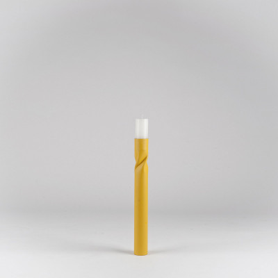 Formae Portacandela piccolo in stile moderno in acciaio vernicialto "Flip" Colore: Giallo