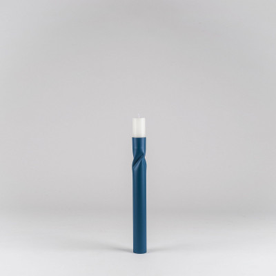 Formae Portacandela piccolo in stile moderno in acciaio vernicialto "Flip" Colore: Blu