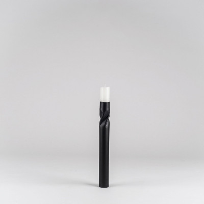 Formae Portacandela piccolo in stile moderno in acciaio vernicialto "Flip" Colore: Nero
