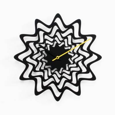 Progetti - Orologio da parete modenro in metallo "Flux" - Colore: Nero - SKU: 020900NE