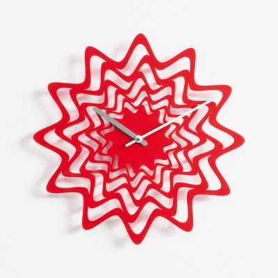 Progetti - Orologio da parete modenro in metallo "Flux" - Colore: Rosso - SKU: 020900RO